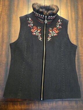 Icelandic Design Embroidered Wool Vest